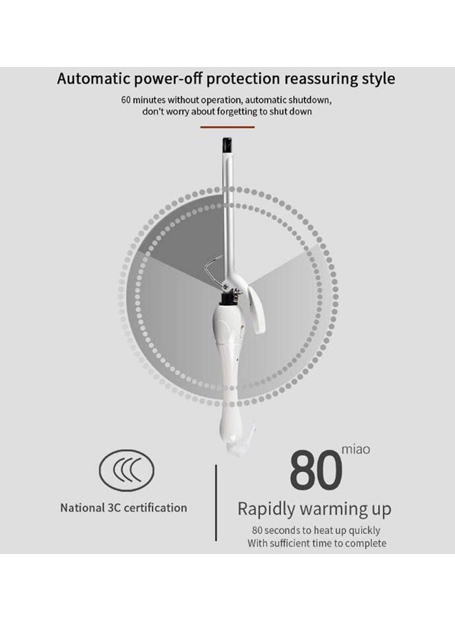 Professional Hair Curling Iron White/Black/Silver - Image 2