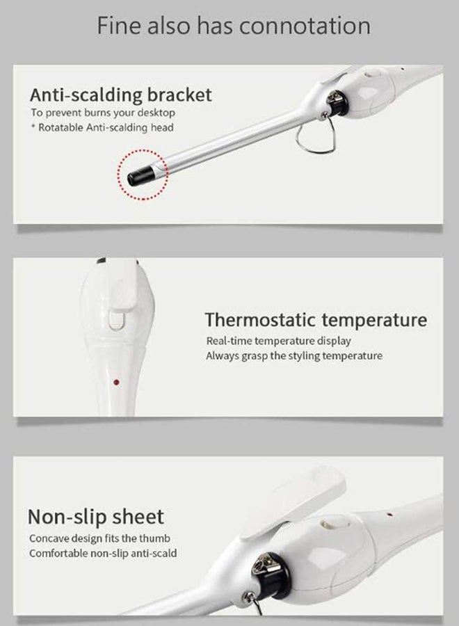 Professional Hair Curling Iron White/Black/Silver - Image 3
