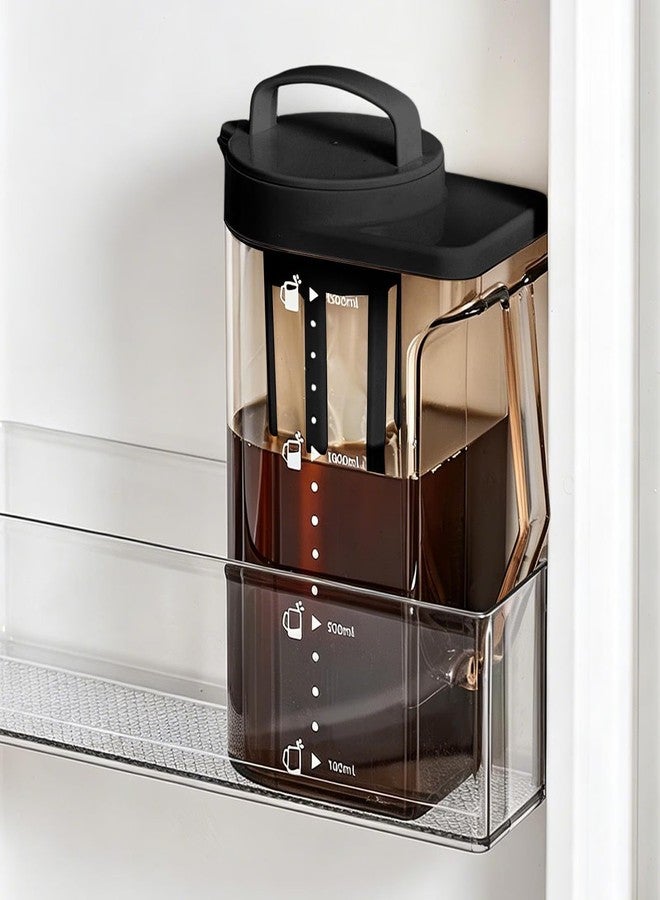 Soko 1.6 Litre Cold Brew Coffee & Tea Maker with Filter | BPA-Free Plastic Jar, Airtight Iced Pitcher with Leak-Proof Lid & Wide Mouth Kettle Design | Easy for Brewing Drinks at Home - Black - Image 2
