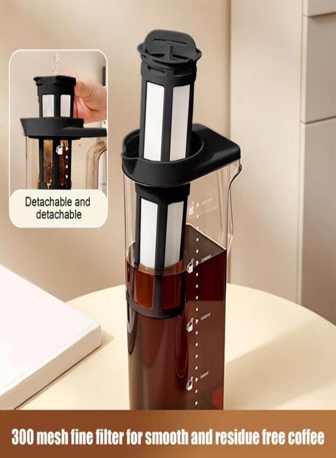 Soko 1.6 Litre Cold Brew Coffee & Tea Maker with Filter | BPA-Free Plastic Jar, Airtight Iced Pitcher with Leak-Proof Lid & Wide Mouth Kettle Design | Easy for Brewing Drinks at Home - Black - Image 3