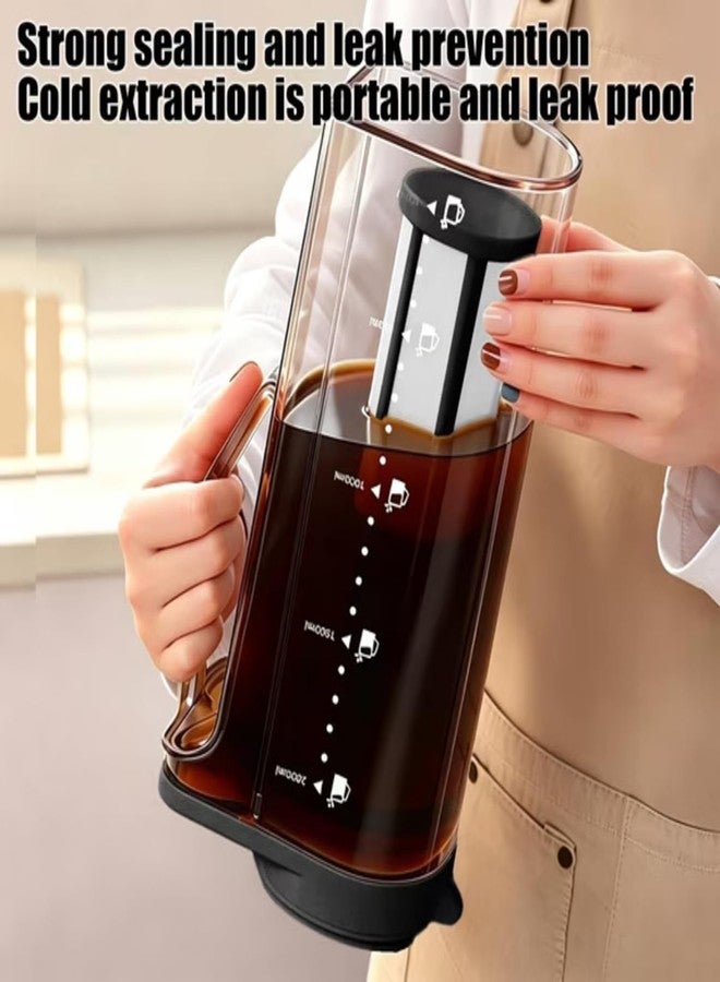 Soko 1.6 Litre Cold Brew Coffee & Tea Maker with Filter | BPA-Free Plastic Jar, Airtight Iced Pitcher with Leak-Proof Lid & Wide Mouth Kettle Design | Easy for Brewing Drinks at Home - Black - Image 5