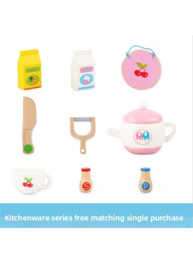Children Boys' And Girls' Simulation Playhouse Toys Magnetic Vegetables And Fruits Cutting Music Simulation Food Kitchen Toys-Color:T-dish Bag