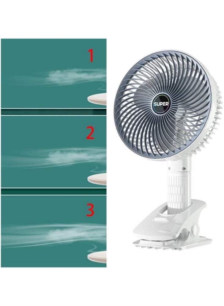 Super Adjustable Multifunctional Small Desk Fan Handheld Personal for Desktop Home, Clip Fan Plug In - Image 2