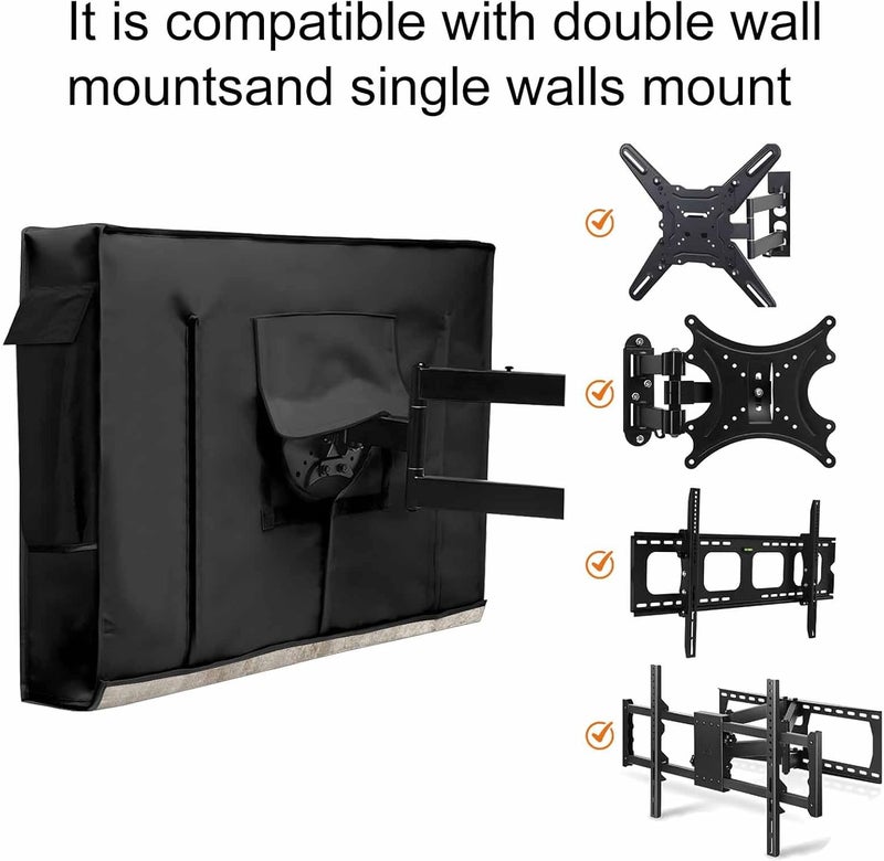 Vintage Country Waterproof Outdoor TV Cover, Rusty Metal Star Berry and Vine Wooden Planks Outside Weatherproof TV Enclosures for 36 to 39 Inch LCD Television Shield Flat Screen Protectors - Image 5