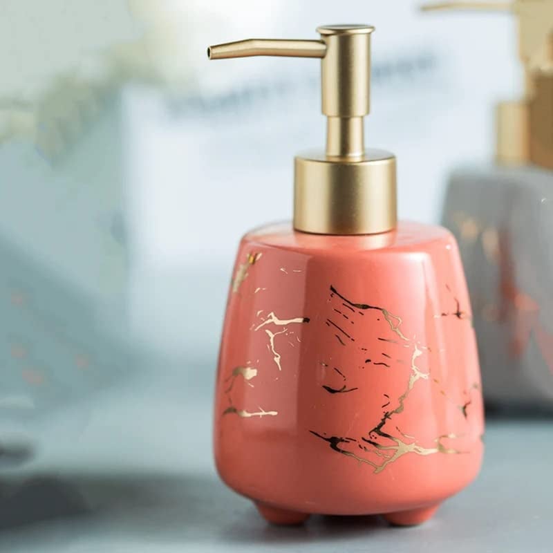Whizzo Durable Handwash Bottle for Wash Basin Soap Dispenser for Kitchen Shampoo Dispenser for Bathroom Handwash Soap Dispenser Pump Bathroom Accessories Peach 300ML 153 - Image 1