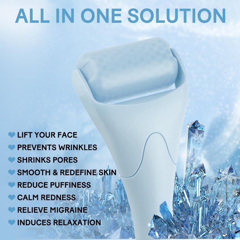Fronnor Ice Roller for Face,Eyes,Women Gifts Idea,Therapeutic Cooling to Tighten Brighten Complexion and Reduce Wrinkles,Massager Under Eye Puffiness,Migraine and Pain Relidf (Haze Blue) - Image 2