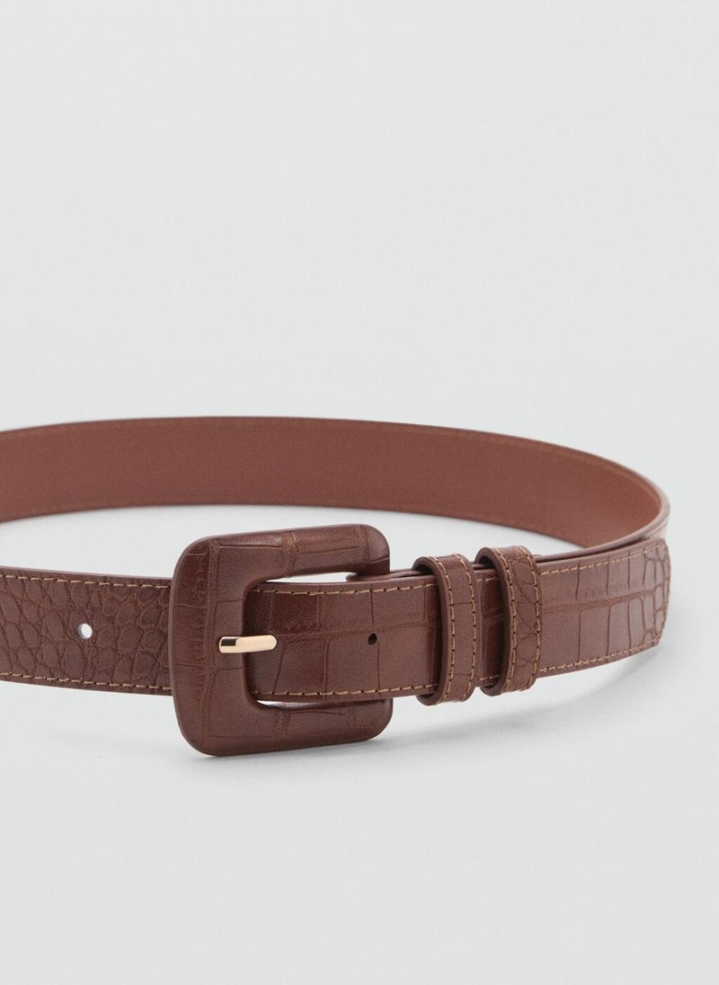 MANGO Crocodile-Effect Belt  - Image 3