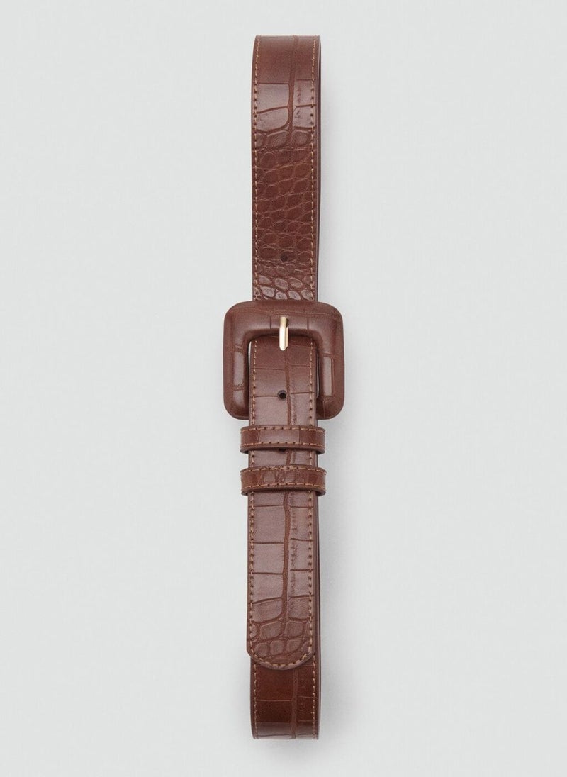 MANGO Crocodile-Effect Belt  - Image 2