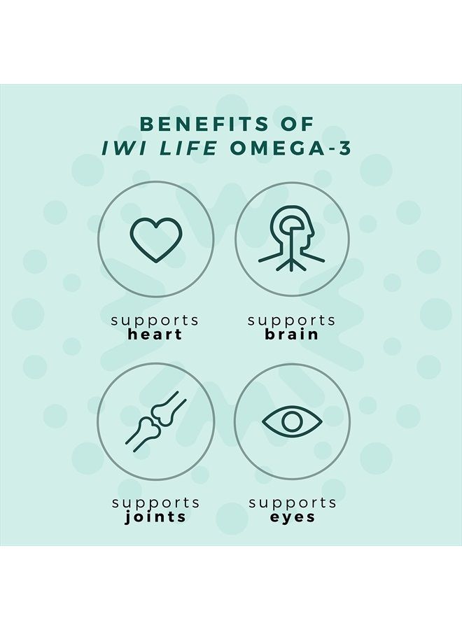 Iwi Life Omega 3 Mini Supports a Healthy Heart, Brain Development, Strong Bones & Joints and Eye Health, 30 Day Supply - Image 4