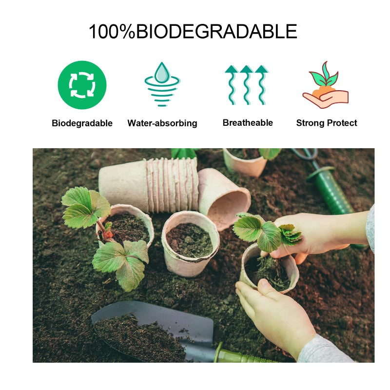 JERIA 200-Pack 3.15 Inch Peat Pots for Seedling with 200 Pcs Plant Labels,Outdoor Garden Germination Nursery Pots,Biodegradable Seed Starter Pots Kits - Image 4