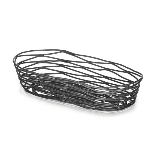 TableCraft BK11709, Oblong Basket, 9" x 4" x 2", Black Metal, Artisan Collection, Powder Coated for Durability, Versatile Design for Bread, Bagels, Pastries, and Decorative Use - Image 5