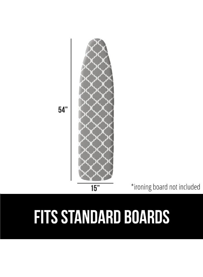 Gorilla Grip The Original Ironing Board Cover, Silicone Coating, Full Size Scorch Resistant Padding, Elastic Edge, Heavy Duty Iron Pad Covers Standard Boards, Hook And Loop Fastener Strap, Quatrefoil - Image 3