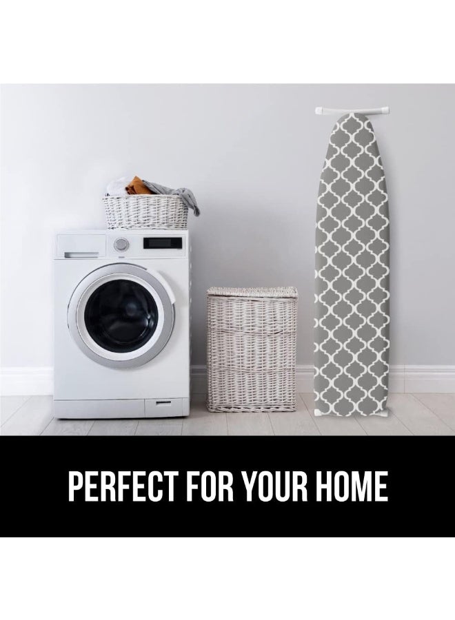 Gorilla Grip The Original Ironing Board Cover, Silicone Coating, Full Size Scorch Resistant Padding, Elastic Edge, Heavy Duty Iron Pad Covers Standard Boards, Hook And Loop Fastener Strap, Quatrefoil - Image 2