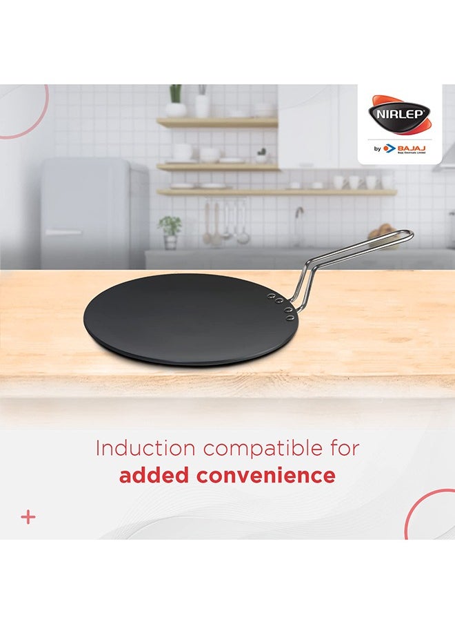 NIRLEP Ebony Induction Base Concave Griddle Tawa 26 cm | No Bending, Even & Fast Heat Distribution, Metal Spoon Friendly, Glossy Finish, Induction Compatible, Gas Stove Compatible  - Image 2