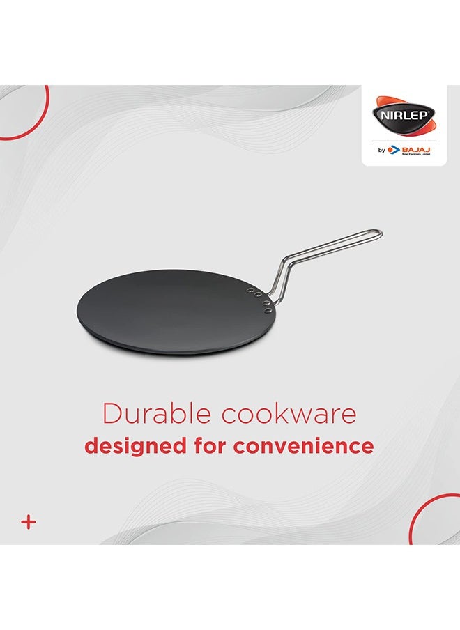 NIRLEP Ebony Induction Base Concave Griddle Tawa 26 cm | No Bending, Even & Fast Heat Distribution, Metal Spoon Friendly, Glossy Finish, Induction Compatible, Gas Stove Compatible  - Image 3