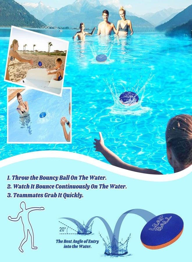 Ryaco Leap Ball Water Skipping Ball Pool Balls - 4 Pack Bouncing Beach Ball for All Ages - Extreme Water Bathing Fun with Your Friends & Family at The Beach, Lake, Pool (Blue/Light Blue+/Orange/Blue) - Image 3