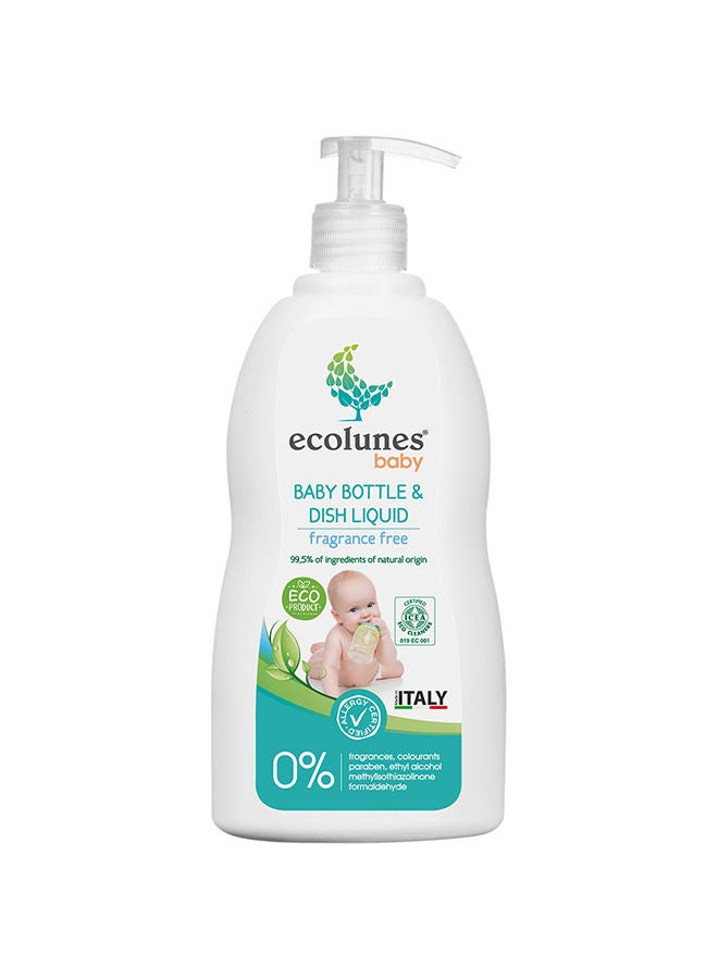 Ecolunes Hypoallergenic Baby Bottle And Dish Liquid 500 Ml , Baby Bottle Cleanser, Best For Cleaning Baby Feeding Bottles Teats And Accessories, Fragrance - Free Baby Bottle And Pump Parts Dish Wash - Image 1