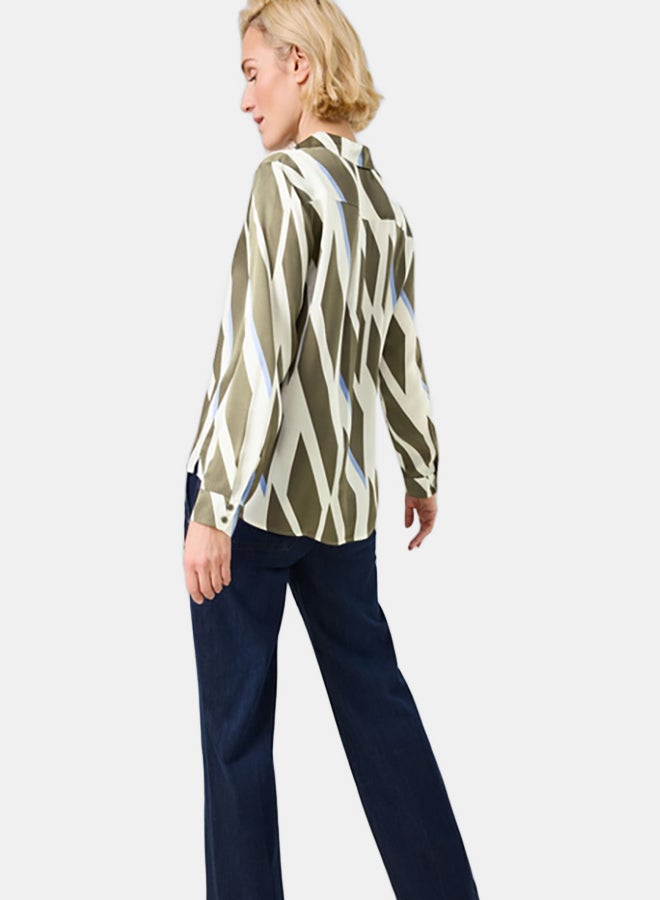 GERRY WEBER Flowing Long Sleeve Blouse With Hem Slits  - Image 2