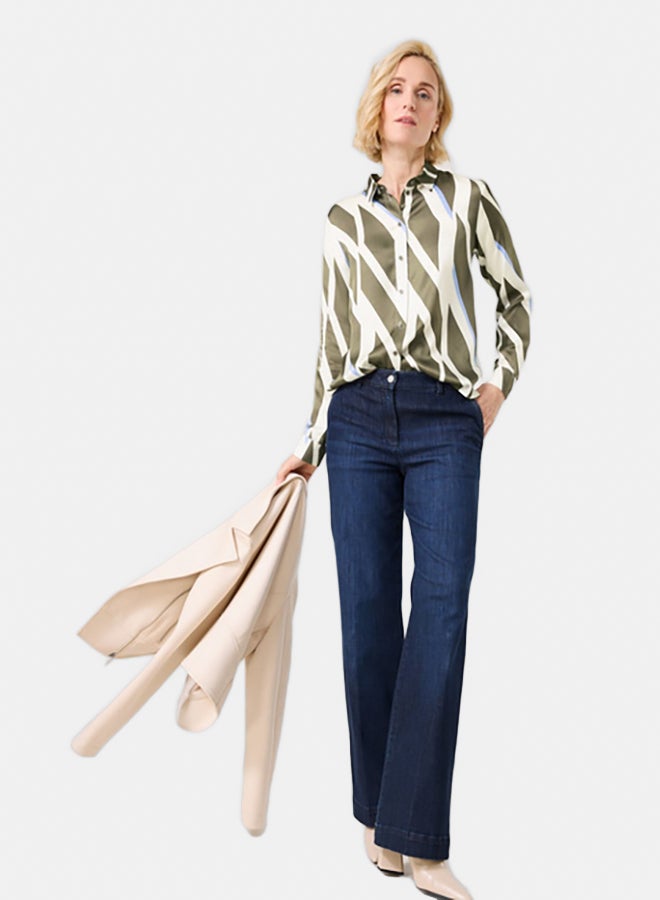 GERRY WEBER Flowing Long Sleeve Blouse With Hem Slits  - Image 3