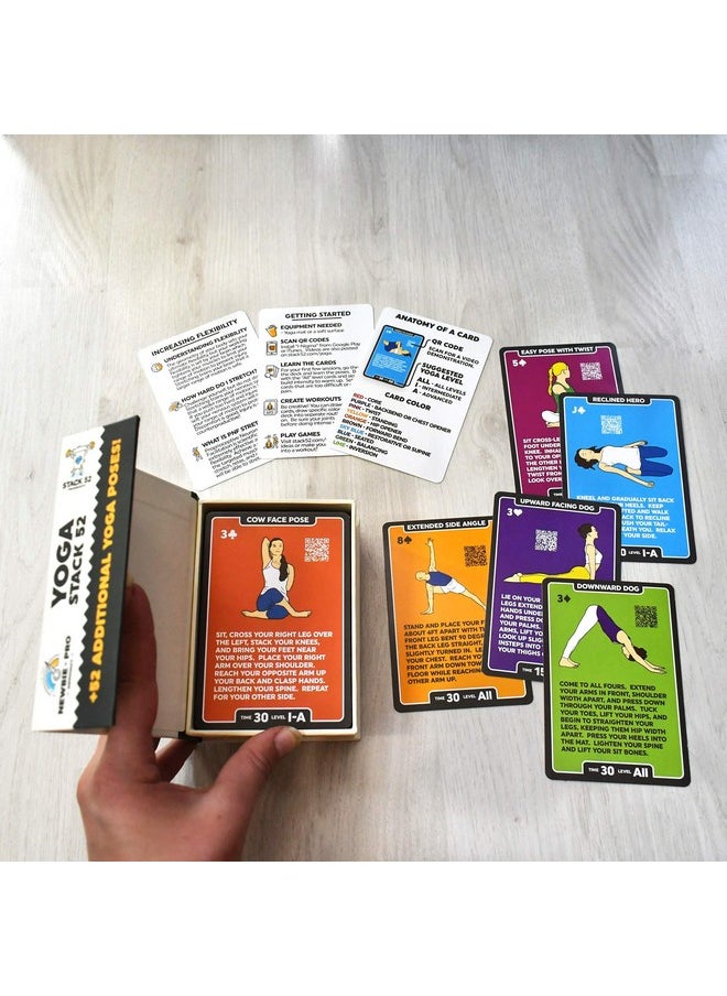 Stack 52 Stack 52 Yoga Exercise Cards: Designed by Certified Yoga Instructor. Video Instructions Included. Beginner to Advanced Poses and Asana Workout Games. Improve Fitness and Flexibility. (Mega Pack)  - Image 2