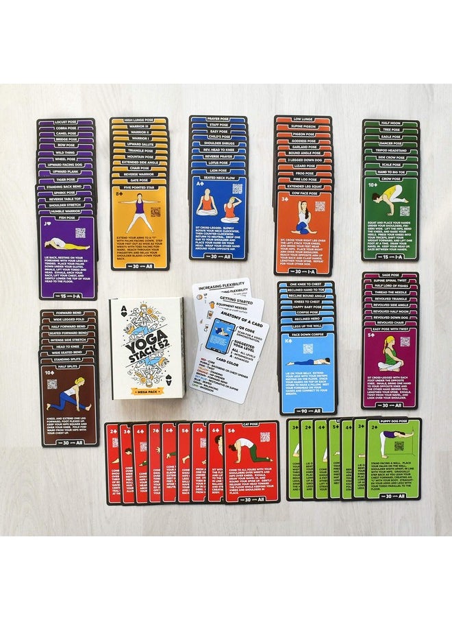 Stack 52 Stack 52 Yoga Exercise Cards: Designed by Certified Yoga Instructor. Video Instructions Included. Beginner to Advanced Poses and Asana Workout Games. Improve Fitness and Flexibility. (Mega Pack)  - Image 4
