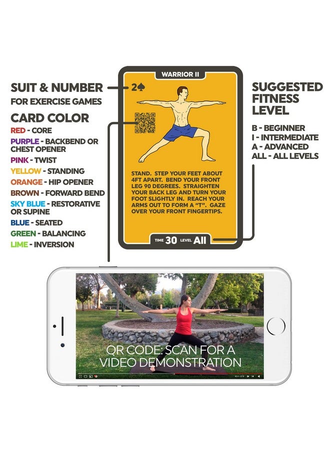 Stack 52 Stack 52 Yoga Exercise Cards: Designed by Certified Yoga Instructor. Video Instructions Included. Beginner to Advanced Poses and Asana Workout Games. Improve Fitness and Flexibility. (Mega Pack)  - Image 5