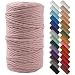 NOANTA Dusty Pink Macrame Cord 4mm x 109yards Colored Macrame Rope Cotton Rope Macrame Yarn Colorful Cotton Craft Cord for Wall Hanging Plant Hangers Crafts Knitting - Image 2