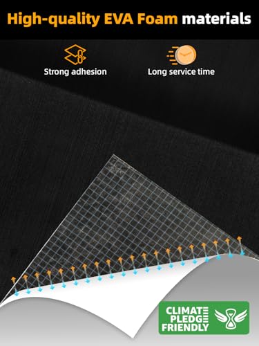 FOCEAN Boat Flooring EVA Foam Boat Decking Marine Flooring Brushed Texture Marine Mats for Boats Yacht Kayak RV 94.5"x15.7", Black - Image 2