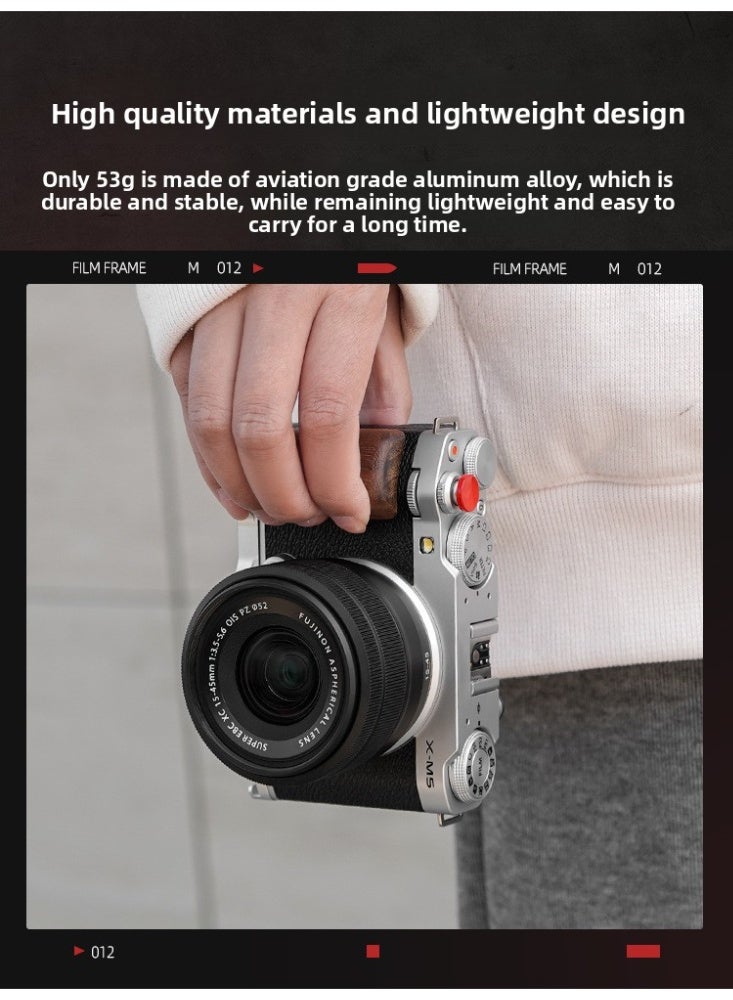 مقبض كاميرا على شكل L مناسب لـ FUJIFILM X-M5 – مقبض مزود بحذاء بارد ولوحة تحرير سريعة Arca-Swiss، متوافق مع الترايبود والمثبت، دعم مريح بيد واحدة لتصوير X-M5 - Image 5