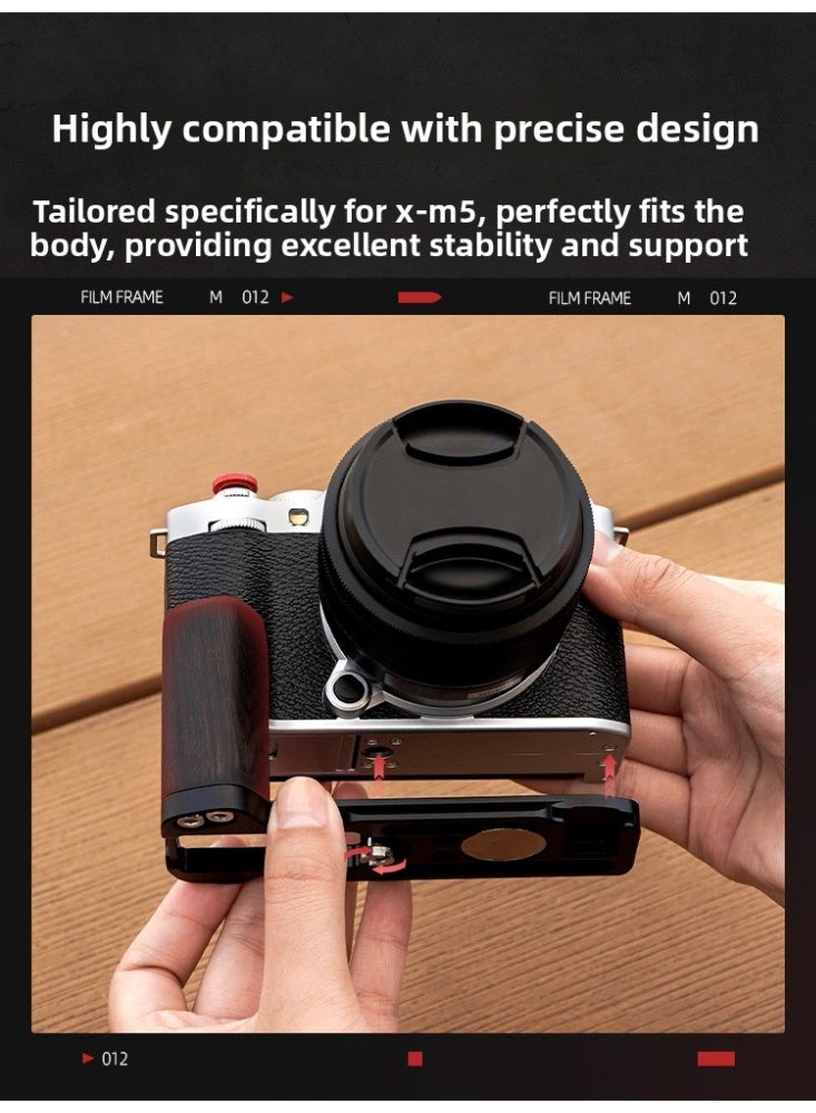 مقبض كاميرا على شكل L مناسب لـ FUJIFILM X-M5 – مقبض مزود بحذاء بارد ولوحة تحرير سريعة Arca-Swiss، متوافق مع الترايبود والمثبت، دعم مريح بيد واحدة لتصوير X-M5 - Image 2