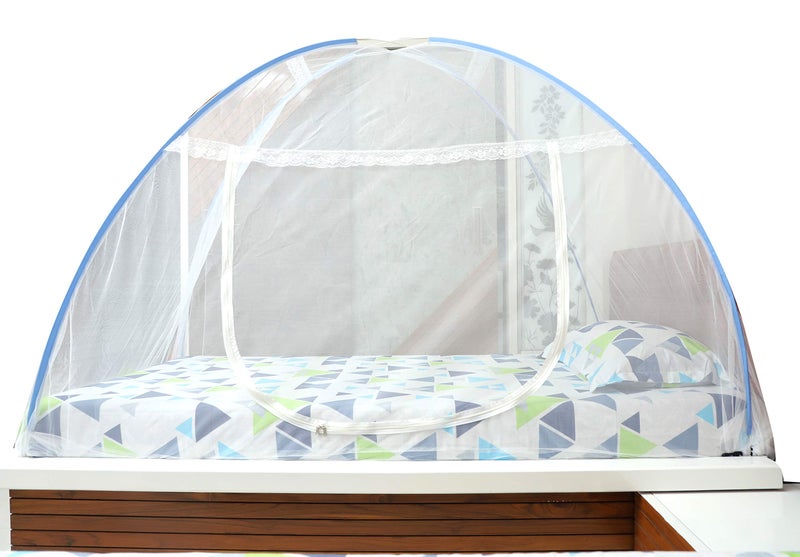 fegore Mosquito Net for Single Bed Foldable Machardani Lightweight Polyester Material Use One Adults or One Kids with Red Cover (Color - White Size - 6.5X4 feet) - Image 3
