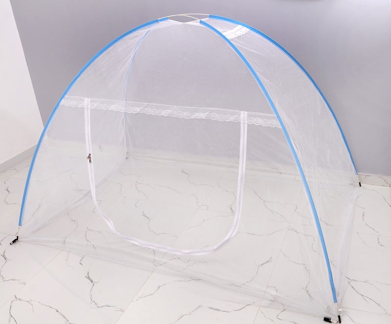 fegore Mosquito Net for Single Bed Foldable Machardani Lightweight Polyester Material Use One Adults or One Kids with Red Cover (Color - White Size - 6.5X4 feet) - Image 5