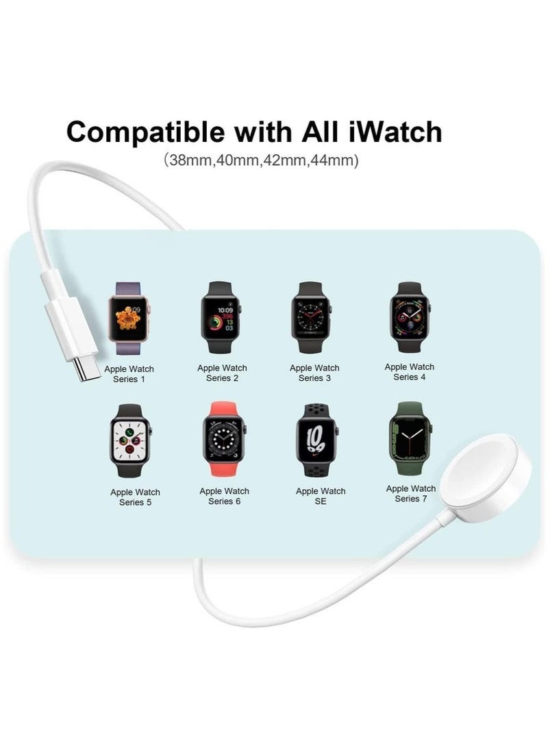 XiaoGiqi Fast Charging USB C Watch Charger Cord Compatible for Watch, Magnetic Watch Charging Cable Compatible for Watch Series 9/8/7/Ultra/Ultra2/SE2/6/5/4/3/2/1/SE1, Type C Cord, 1M  - Image 5