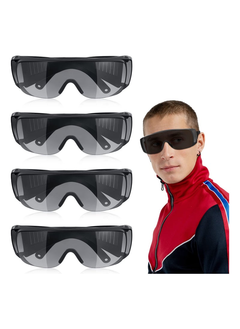 SYOSI - 4 Pairs UV Resistant Safety Glasses Protective Eyewear, Tanning Goggles Glasses, Red Light Therapy Glasses,black Glasses Lab Protective Glasses Comprehensive Protection for Your Eyes - Image 1