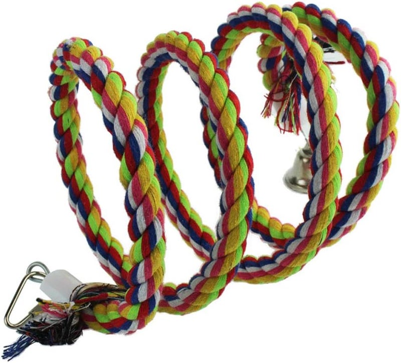Tayfremn 2pcs 63in Bird Perch Rope Bungee Parrot Toy - Pure Natural Cage Chewing Toy - Image 4