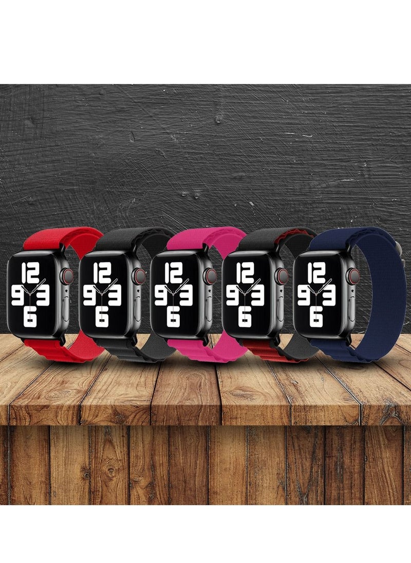 CATANES - 5 Pack Of Apple Watch Alpine Loop Band 38mm 40mm 41mm Women Men Adjustable with Metal G-Hook Strap for iWatch Series 7/SE/6/5/4/3/2/1 Multicolour - Image 1