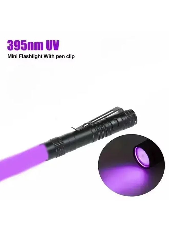 1pc 395nm UV Black Light Flashlight For Coin Verification Hotel Inspection Dry Stain Detection - Image 2