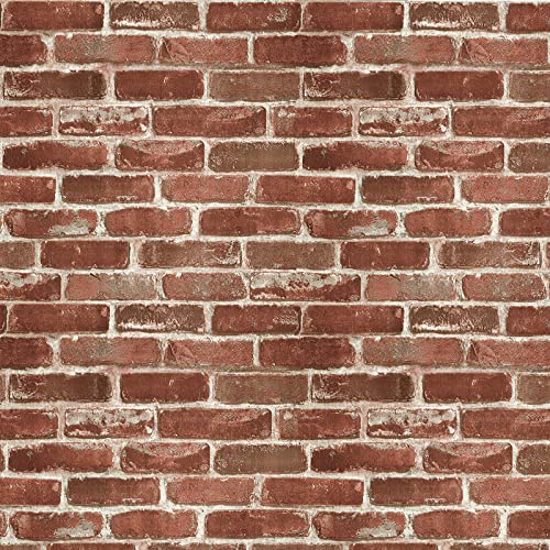 Hopeak Red Brick Wallpaper, Self-Adhesive Peel and Stick Waterproof and Removable Good for Home Decoration and Furniture Renovation (17.5X 511 Inch) - Image 1