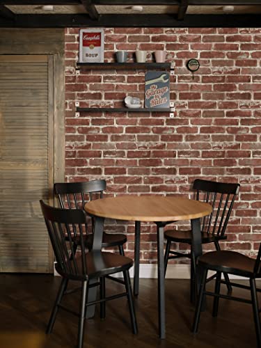 Hopeak Red Brick Wallpaper, Self-Adhesive Peel and Stick Waterproof and Removable Good for Home Decoration and Furniture Renovation (17.5X 511 Inch) - Image 5