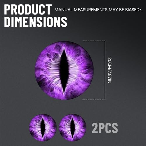 PACLVIO 2PCS Beast Eyes Headlight Decals, 3D Stereo Eyes Headlight Decal Stickers, Car Body Window Bumper Decoration Stickers, Car Accessories Round Headlight Decal for Jeep Wrangler (Purple) - Image 2