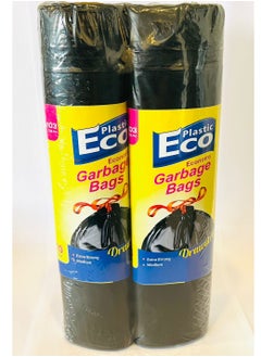 2 Pack Of ECO Plastic Drawstring Garbage Bag 10 pieces Black 75x103cm Extra Strong (M)