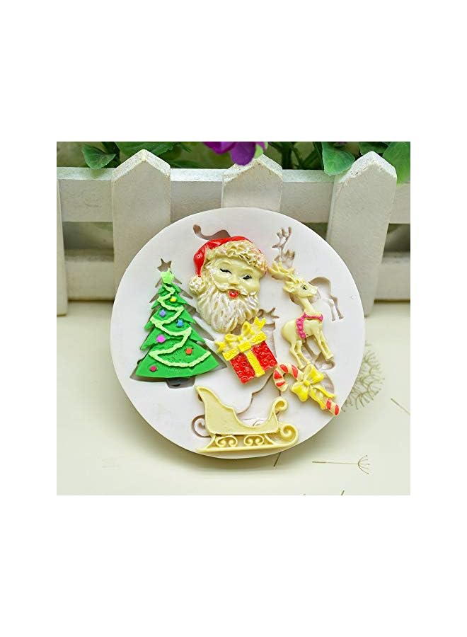 S-TOP Set of 4 Christmas Fondant Molds, Xmas Cake Cupcake Decoration Silicone Chocolate Candy Molds, Christmas Tree/Gingerbread Man/Reindeer/Snowflake/Santa Claus Xmas Decor Resin Clay Molds - Image 2
