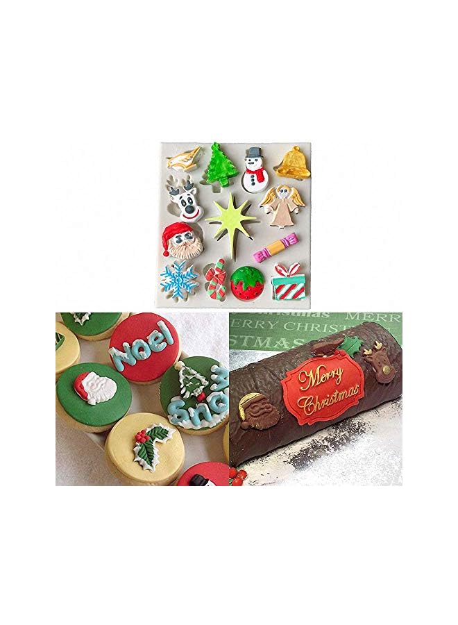 S-TOP Set of 4 Christmas Fondant Molds, Xmas Cake Cupcake Decoration Silicone Chocolate Candy Molds, Christmas Tree/Gingerbread Man/Reindeer/Snowflake/Santa Claus Xmas Decor Resin Clay Molds - Image 3