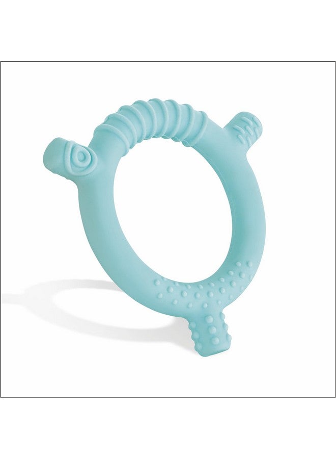 Beebaby Soft Silicone Teether For 3+ Months With Carrying Case, Bpa Free Teething Toy For Babies With Textured Surface For Soothing Gums. 100% Food Grade (Silicone Ring - Pastel Blue) - Image 1