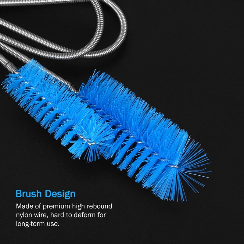 UEETEK Stainless Flexible Cleaning Brush Double Ended Canister Filter Tube Hose Pipe Clean for Fish Tank Aquarium (Sky Blue) - Image 2
