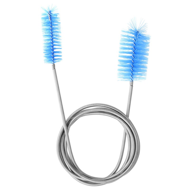 UEETEK Stainless Flexible Cleaning Brush Double Ended Canister Filter Tube Hose Pipe Clean for Fish Tank Aquarium (Sky Blue) - Image 1