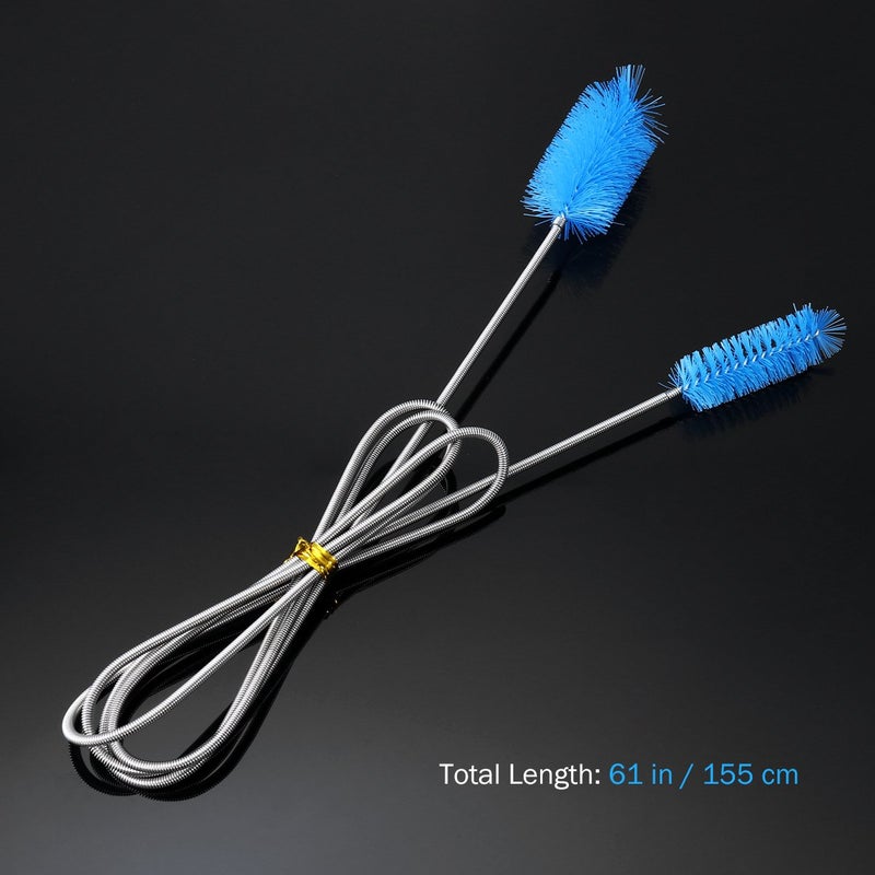 UEETEK Stainless Flexible Cleaning Brush Double Ended Canister Filter Tube Hose Pipe Clean for Fish Tank Aquarium (Sky Blue) - Image 4