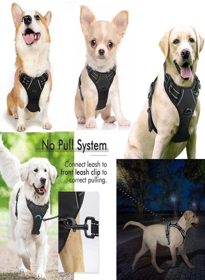 Sakuun No Pull Dog Harness with 5ft Leash for Medium Dogs 21"-26" | Reflective, Adjustable, Padded Chest Vest | Easy Control Body Belt for Daily Walking, Training, Hiking | Black - Image 2