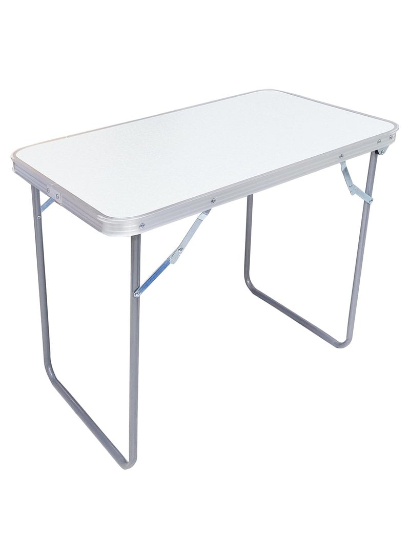Folding Camping Picnic Table - Portable Outdoor Aluminum Table Lightweight Dining Table for Grill BBQ Backyard and Beach, Picnic Table Foldable -White, 70 x 60 x 50cm - Image 1