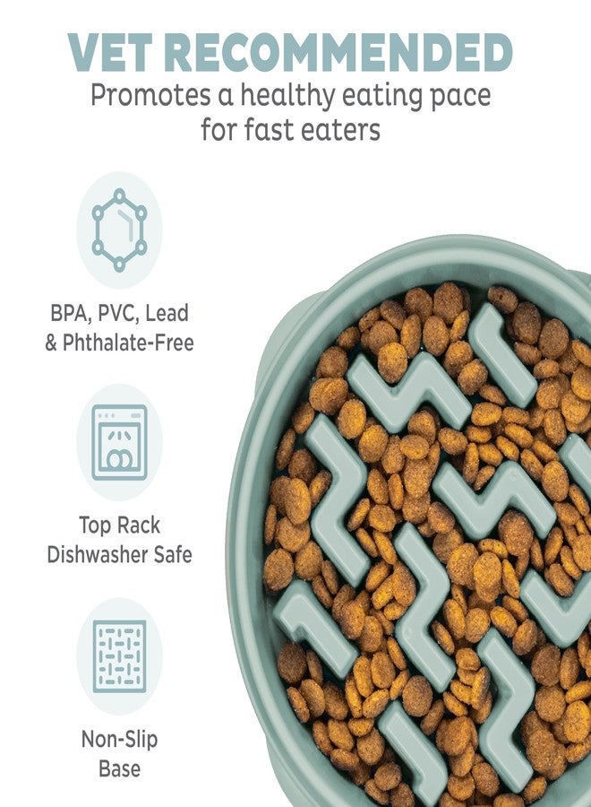Outward Hound Medium Slow Feeder Bowl, Puzzle Maze for Fast Eaters, Small to Medium Dogs, Helps Prevent Bloat & Aid Digestion, Holds 2 Cups Wet or Dry Food, Non-Slip, Made Without BPA, Sage - Image 3